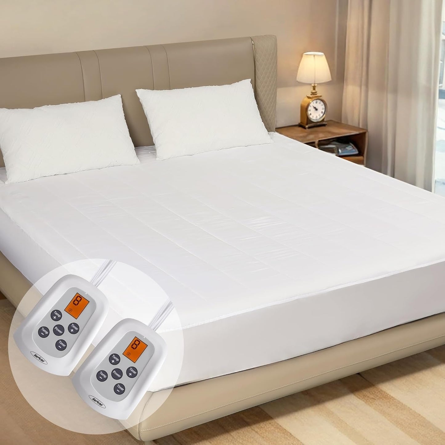 Sunvivi King Size Heated Mattress Electric Bed Mattress Pad 78*80in - Mattress Pads