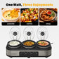 Sunvivi Slow Cooker with 10 Cooking Liners 3 Pot 1.5 Quart Oval Crock Food Warmer Buffet Server - silver