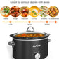Sunvivi Small Slow Cooker 4QT Mini Food Warmer with 3 Heating Settings Removable Ceramic Pot Dishwasher Safe Glass Lid