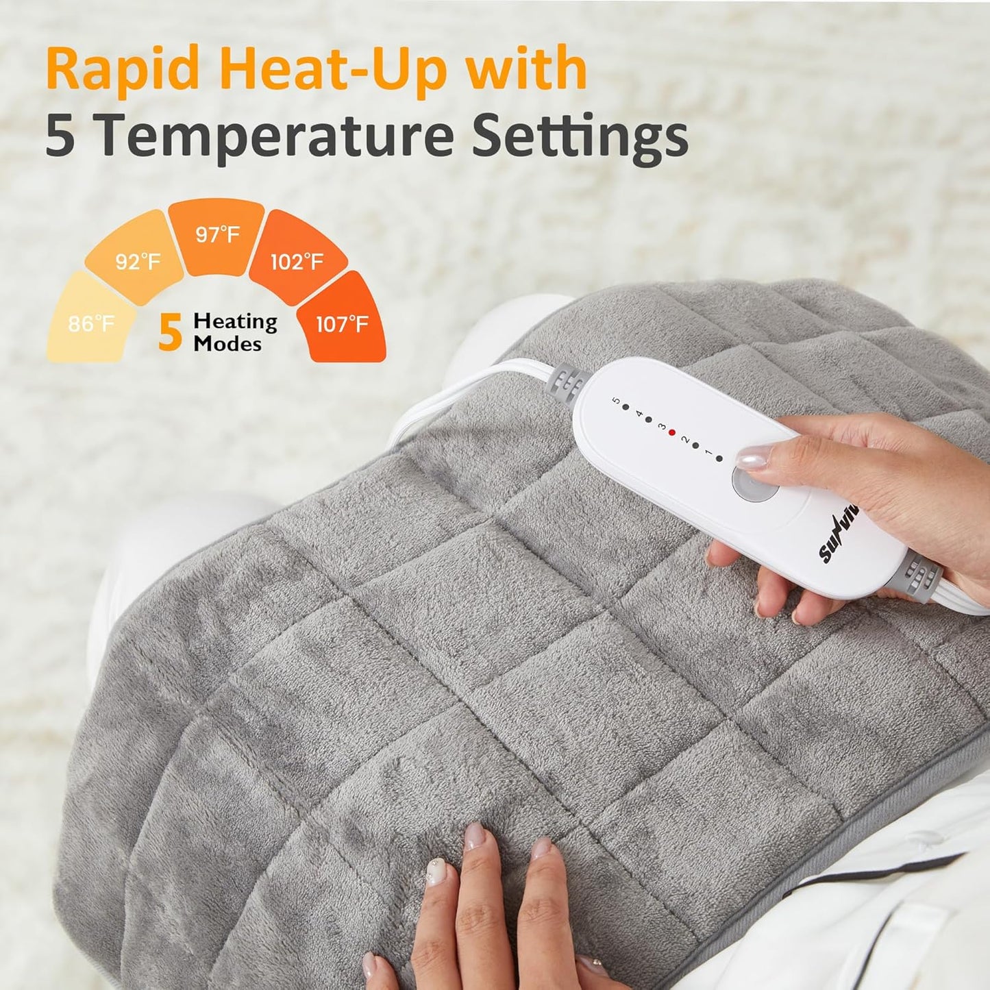 Sunvivi Soothing Pressure Heating Pad - Plush Electric Heating Pad