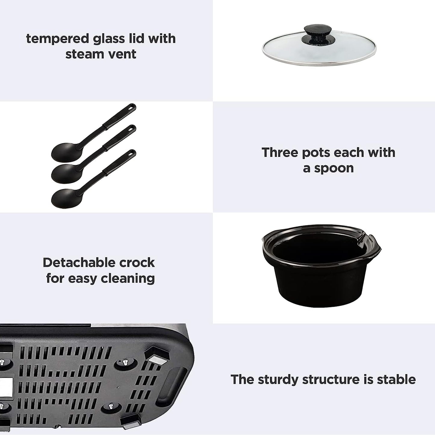 Sunvivi Triple Slow Cooker Buffet Server 3*1.5QT