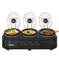 Sunvivi Triple Slow Cooker Buffet Server 3*1.5QT - Black