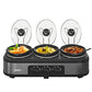 Sunvivi Triple Slow Cooker Buffet Server 3*1.5QT - Grey