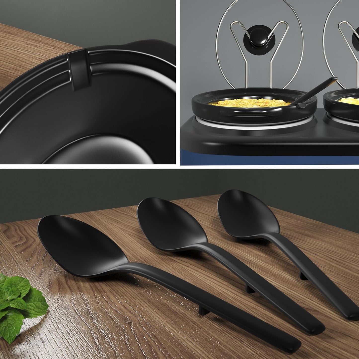 Sunvivi Triple Slow Cooker Buffet Servers and Warmer 3*2.5 Quarts