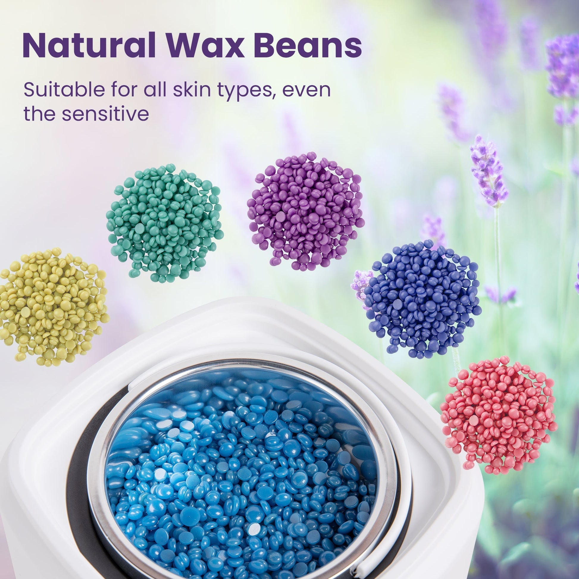 Sunvivi Waxing Kit Digital Wax Warmer for Hair Removal with 5 Packs Hard Wax Beads Wax Melt Warmer Kit