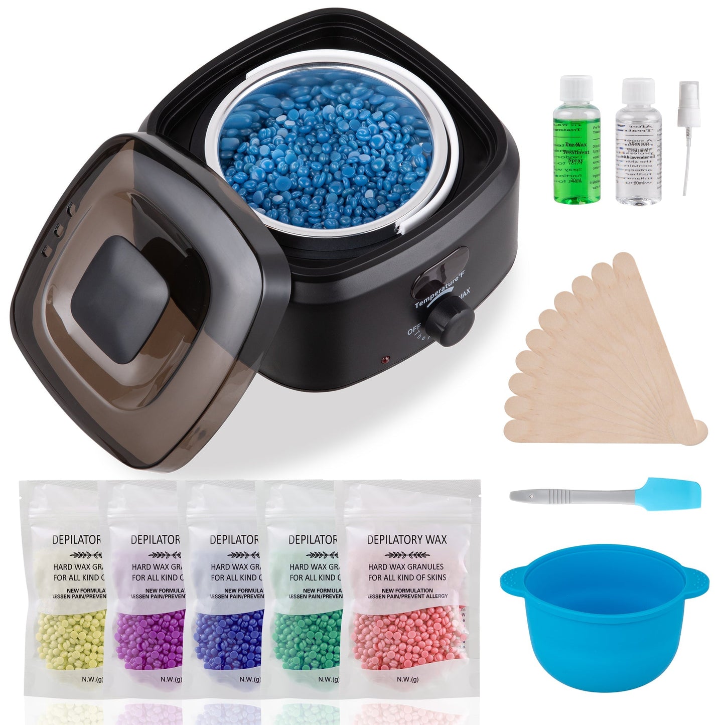 Sunvivi Waxing Kit Digital Wax Warmer for Hair Removal with 5 Packs Hard Wax Beads Wax Melt Warmer Kit
