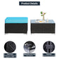 2 Pieces Sectional Ottoman with Coffee Table, Turquoise Cushions - Sunvivi
