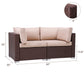 Loveseats Outdoor All Weather Rattan Wicker Corner Sofa, Beige Cushions - Sunvivi