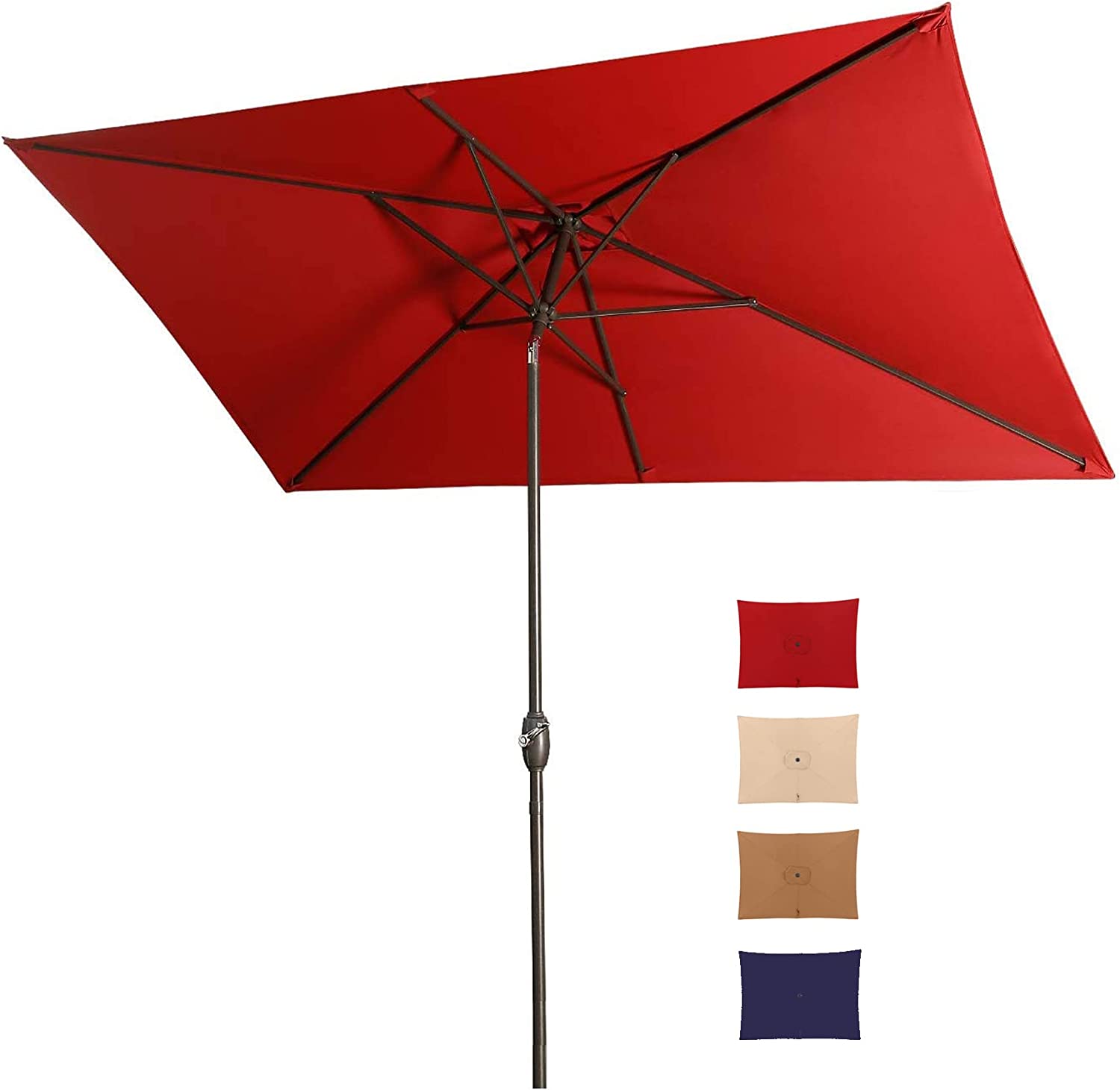 6.5x10 ft Rectangular Patio Umbrella Outdoor Market Table Umbrella ...