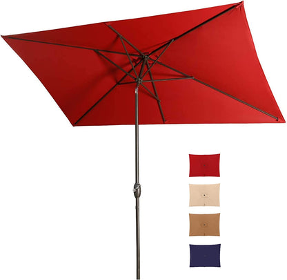 6.5x10 ft Rectangular Patio Umbrella Outdoor Market Table Umbrella