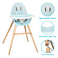 Baby Wooden Dining High Chair Removable Tray Adjustable Legs