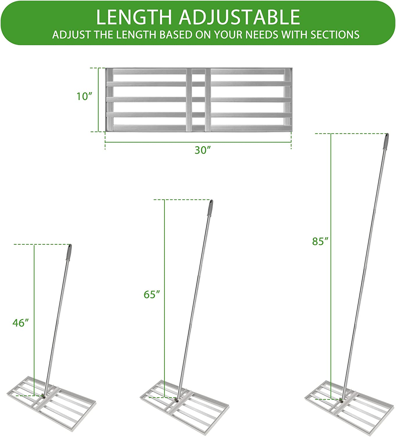 Lawn Leveling Rake Stainless Steel Landscape Lawn Leveler Tool