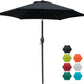 7.5 ft/ 9 ft Patio Umbrella Outdoor Market Umbrella Tilt Button Crank 6 Ribs