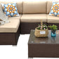 5 Piece Patio Furniture Sets, All-Weather Wicker Rattan Outdoor Sectional Couch Sofa with Tea Table & Washable Cushions