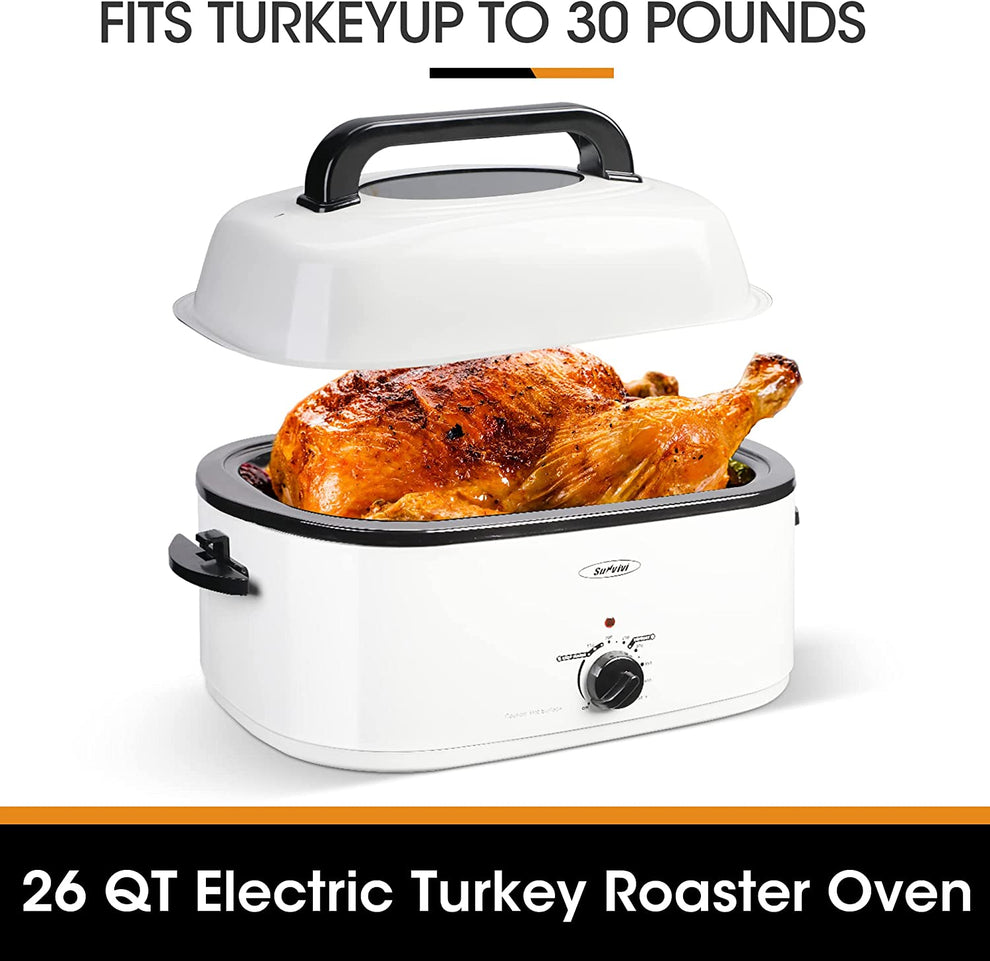 Roaster Oven, Electric Roaster Oven with Viewing Lid, Sunvivi Turkey R