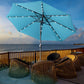 9 ft Patio Umbrella with Solar Lights 32 LED Aluminum Pole 8 Ribs
