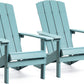 Plastic Adirondack Chairs Set of 2, Weather Resistant Patio Chairs, Outdoor Deck Fire Pit Chairs