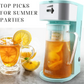 Iced Tea Maker with Upgrade 3 Quart Infusion Glass Pitcher,Ice Tea Maker with Strength Selector for Hot/Cold Water, Suitable For Customized Sweet Tea, Perfect for Summer Parties