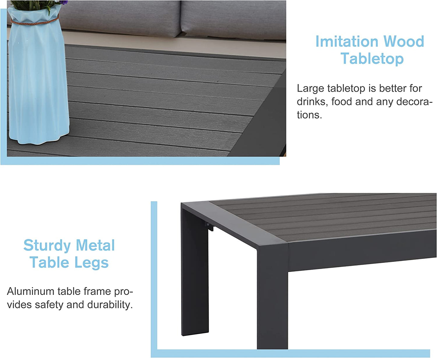 Aluminum Patio Furniture Set 5 Pieces