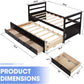 Twin Bed with Trundle and 3 Storage Drawers, Captain Bed Frame with Headboard and Footboard