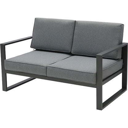 Patio Furniture Aluminum Outdoor Loveseat, All-Weather Patio Sofa Modern Metal Couch