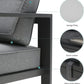 3 Pcs Aluminium Outdoor Armchair, Modern Metal Patio Sofa Balcony Conversation Sets