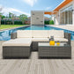 5 Pieces Patio Furniture Sets All Weather Outdoor Sectional Sofa Manual Weaving Wicker Rattan Patio Conversation Set with Washable Cushions and Glass Table