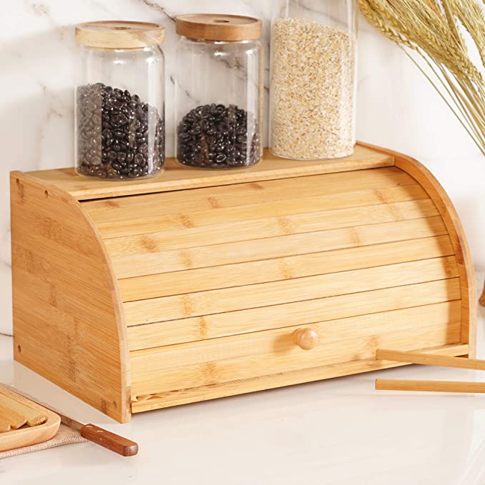 1 Layer Bamboo Bread Box - Sunvivi