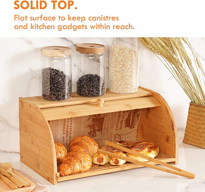 1 Layer Bamboo Bread Box - Sunvivi