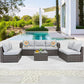 8 Piece Wicker Patio Furniture Sets with Cushion
