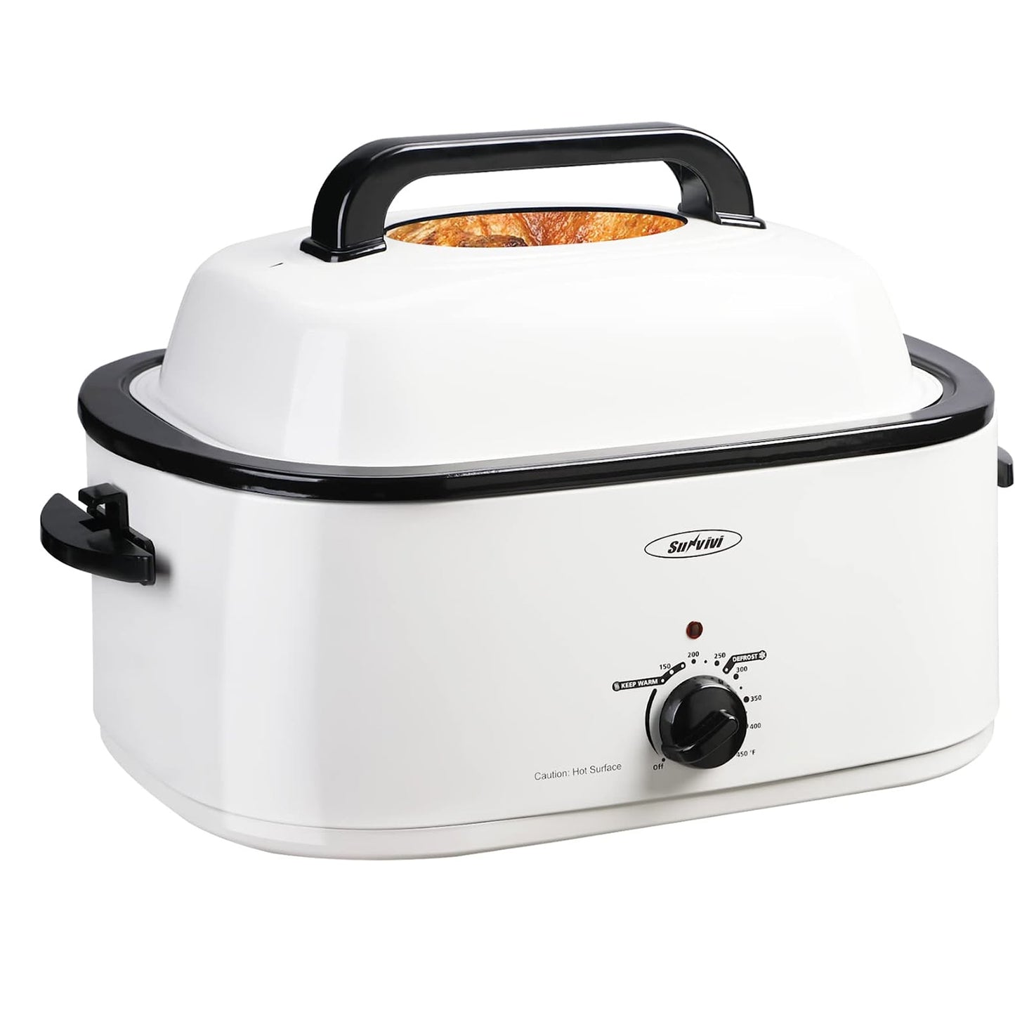 Roaster Oven, Electric Roaster Oven with Viewing Lid, Sunvivi Turkey Roaster with Unique Defrost/Warm Function, Large Roaster with with Removable Pan & Rack , Stainless Steel