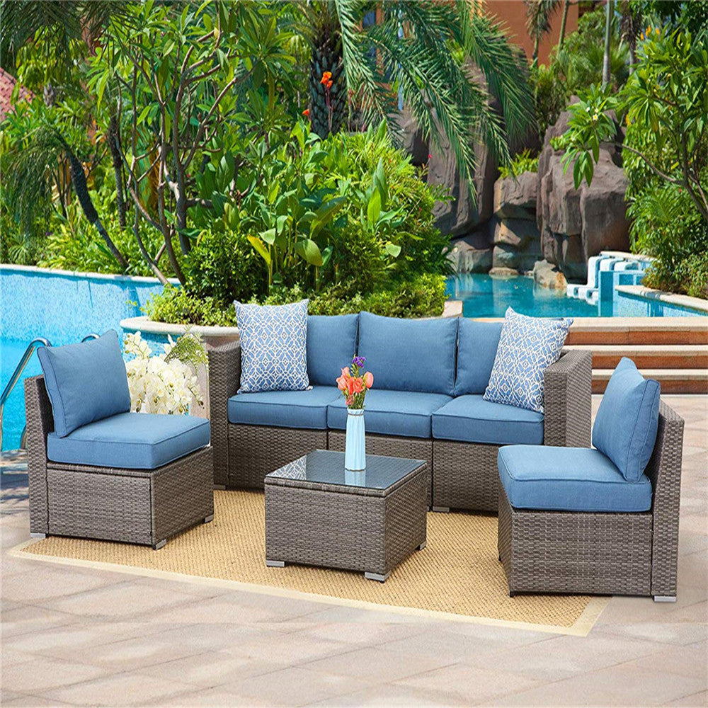 6 piece wicker online patio furniture