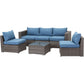 6 Piece Wicker Patio Furniture Sets with Cushion