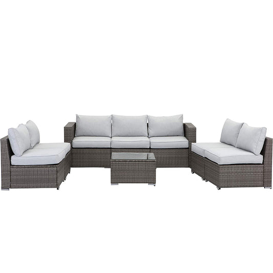 8 Piece Wicker Patio Furniture Sets with Cushion