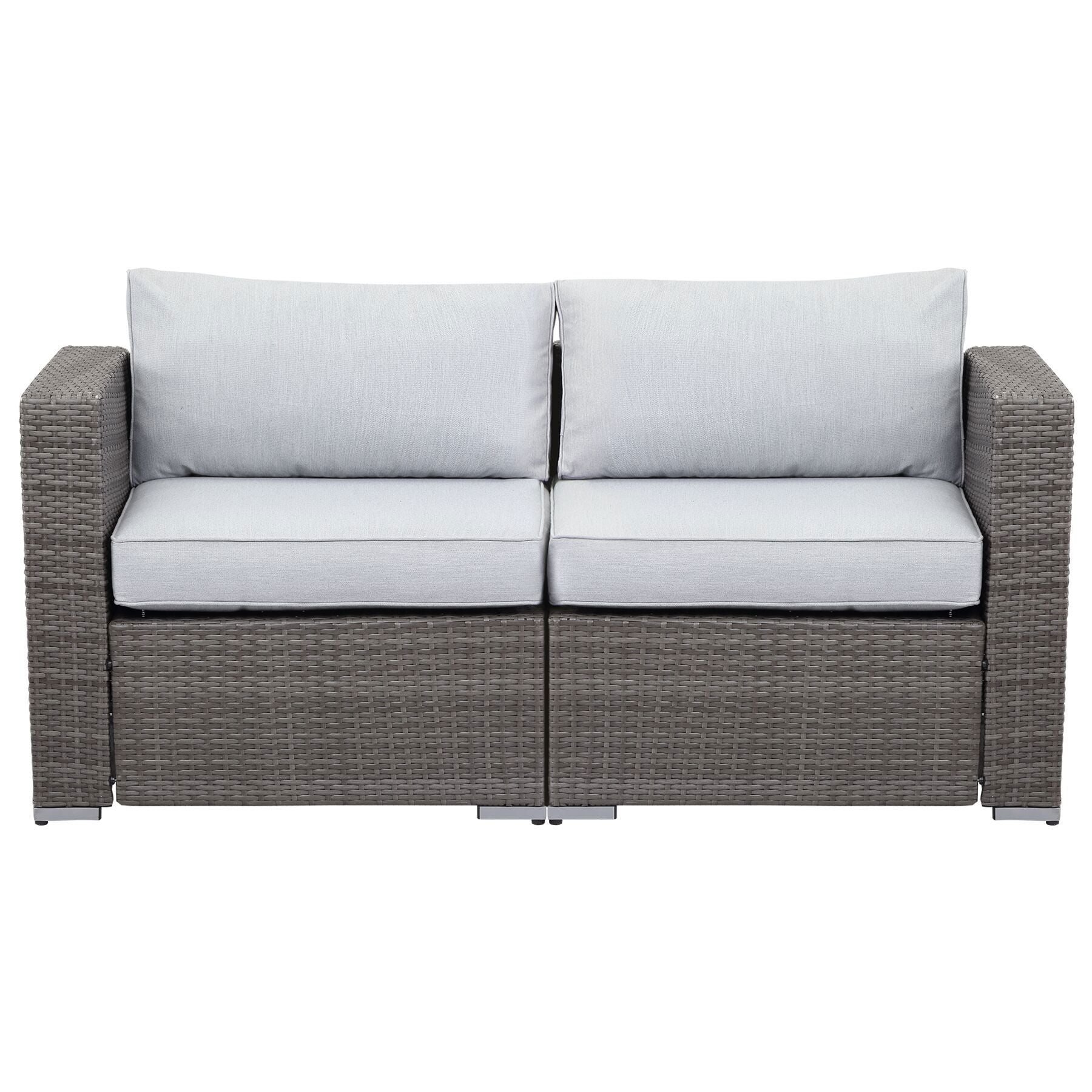 Rattan 2 seater online sofa grey